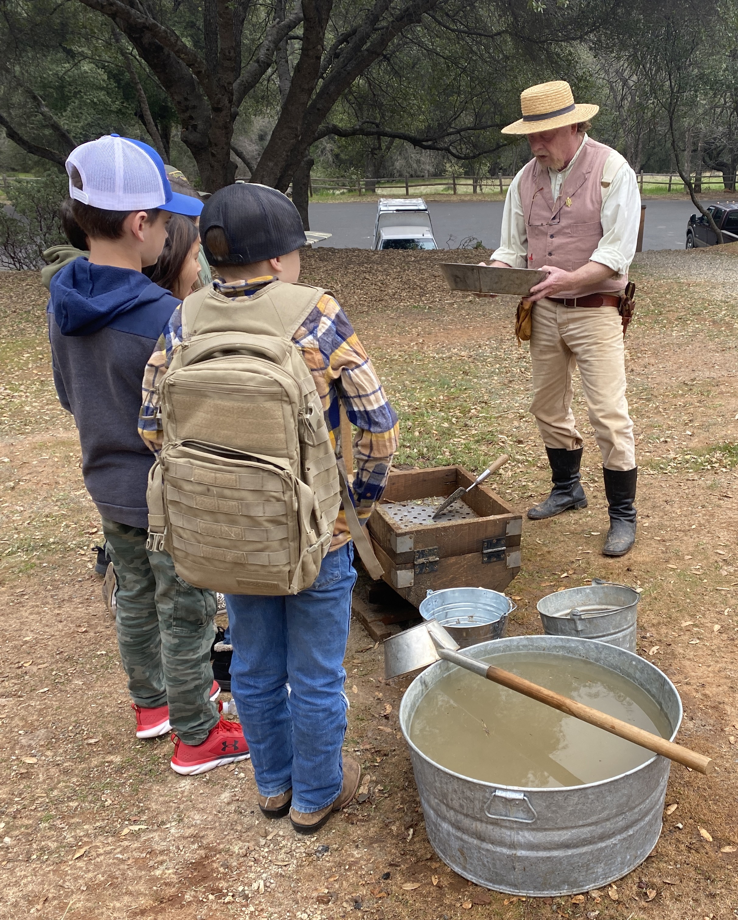 Miner with kids